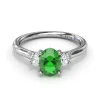 Sale Fana Three Stone Emerald and Diamond Ring