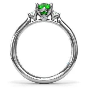 Sale Fana Three Stone Emerald and Diamond Ring