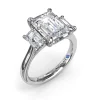 Outlet Fana Three Stone Emerald Cut Diamond Engagement Ring