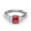 Discount Fana Three Stone Ruby and Diamond Ring