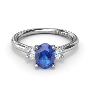 Sale Fana Three Stone Sapphire and Diamond Ring