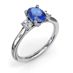 Sale Fana Three Stone Sapphire and Diamond Ring