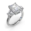 Best Fana Three Stone Trapezoid Diamond Engagement Ring