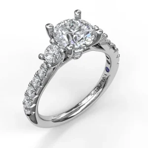 Outlet Fana Three Stone With Pave Engagement Ring