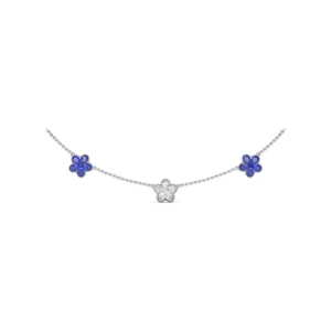 Fashion Fana Three-Station Diamond and Sapphire Necklace