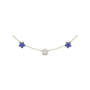 Fashion Fana Three-Station Diamond and Sapphire Necklace