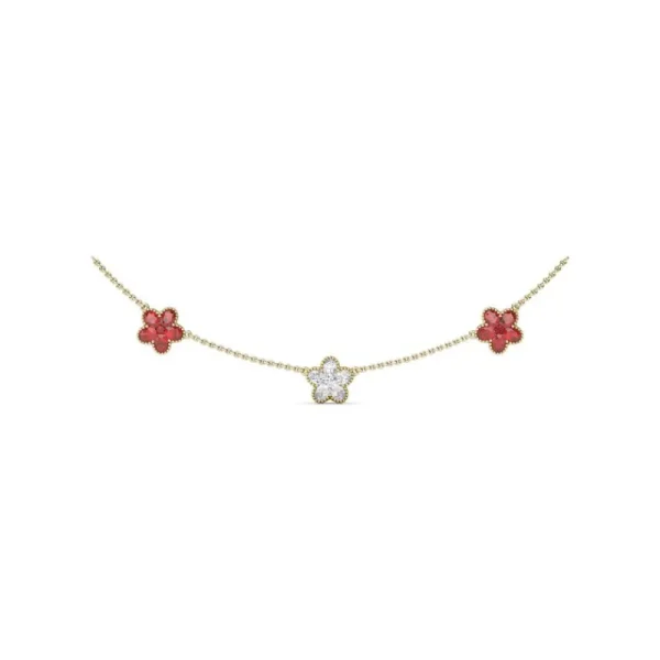 New Fana Three-Station Diamond and Ruby Necklace