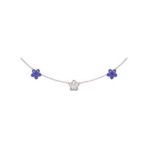 Fashion Fana Three-Station Diamond and Sapphire Necklace