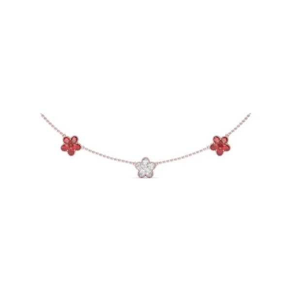 New Fana Three-Station Diamond and Ruby Necklace