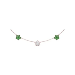 Discount Fana Three-Station Diamond and Emerald Necklace