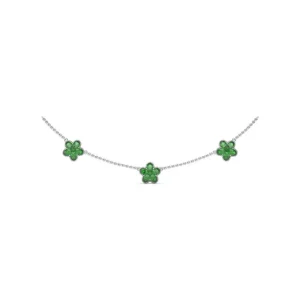 New Fana Three-Station Emerald Magnolia Necklace