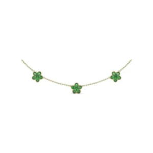 New Fana Three-Station Emerald Magnolia Necklace