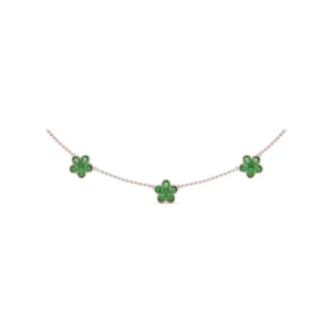 New Fana Three-Station Emerald Magnolia Necklace