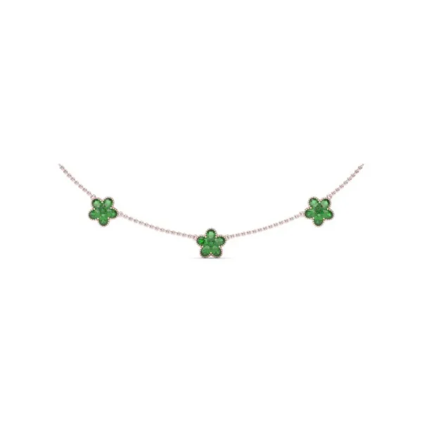 New Fana Three-Station Emerald Magnolia Necklace