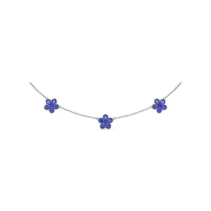 New Fana Three-Station Sapphire Magnolia Necklace