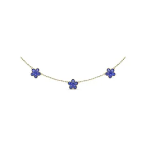 New Fana Three-Station Sapphire Magnolia Necklace