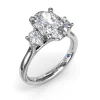 Hot Fana Three-Stone Oval Diamond Engagement Ring