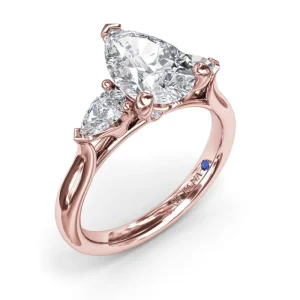 Hot Fana Three-Stone Pear Diamond Engagement Ring