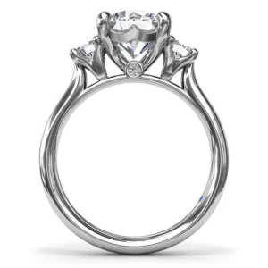 New Fana Three-Stone Round Diamond Engagement Ring