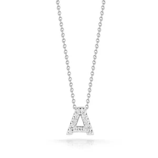 Clearance Roberto Coin Tiny Treasures Diamond Love Letter "A" Necklace