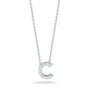 Fashion Roberto Coin Tiny Treasures Diamond Love Letter "C" Necklace