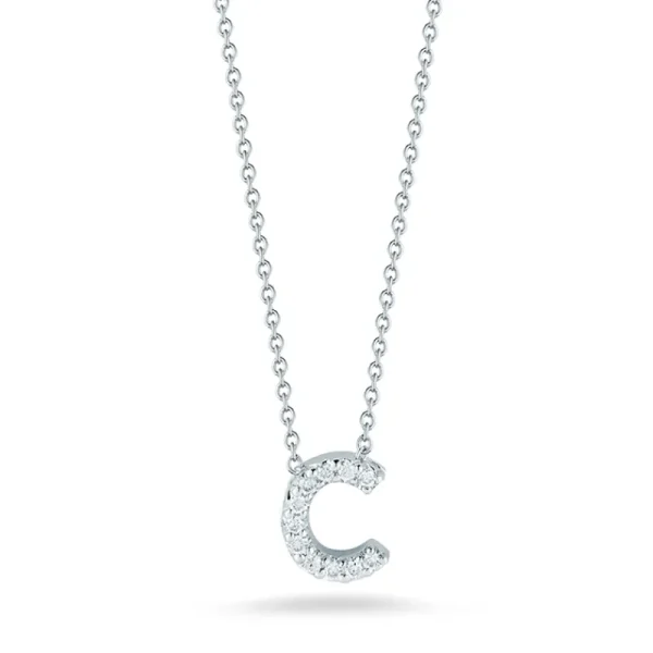 Fashion Roberto Coin Tiny Treasures Diamond Love Letter "C" Necklace