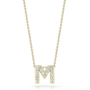 Fashion Roberto Coin Tiny Treasures Diamond Love Letter "M" Necklace