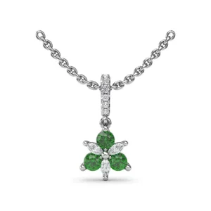 Clearance Fana Trio Stud with Marquise and Emerald Diamond Pendant