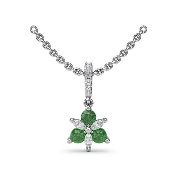 Clearance Fana Trio Stud with Marquise and Emerald Diamond Pendant