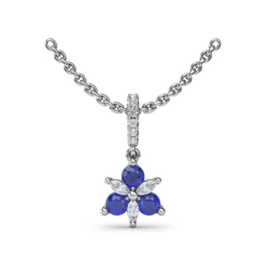 Fashion Fana Trio Stud with Marquise and Sapphire Diamond Pendant