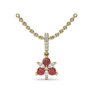 Clearance Fana Trio Stud with Marquise and Ruby Diamond Pendant