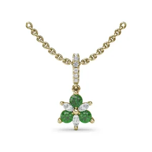 Clearance Fana Trio Stud with Marquise and Emerald Diamond Pendant