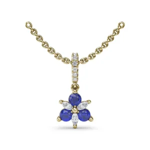 Fashion Fana Trio Stud with Marquise and Sapphire Diamond Pendant