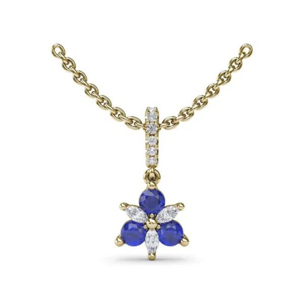 Fashion Fana Trio Stud with Marquise and Sapphire Diamond Pendant