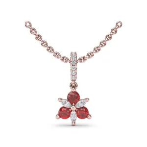 Clearance Fana Trio Stud with Marquise and Ruby Diamond Pendant