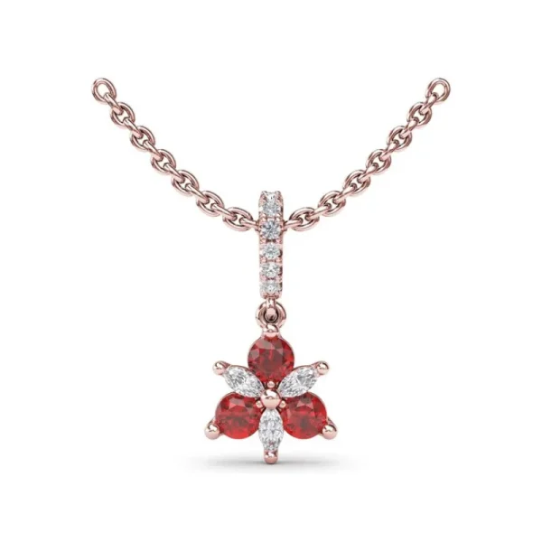 Clearance Fana Trio Stud with Marquise and Ruby Diamond Pendant