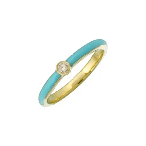 Hot Kelley Collection Turquoise Enamel Diamond Ring