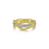 Clearance Gabriel & Co Twisted Rope & Diamond Intersecting Ring