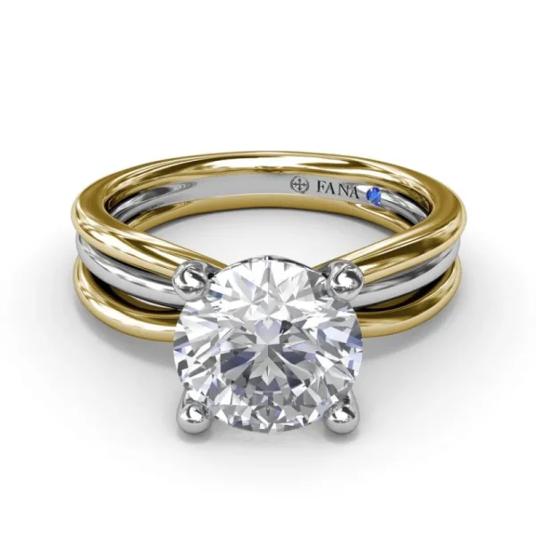 Clearance Fana Twisted Triple Row Two-Toned Diamond Engagement Ring