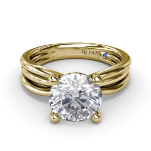 Clearance Fana Twisted Triple Row Two-Toned Diamond Engagement Ring