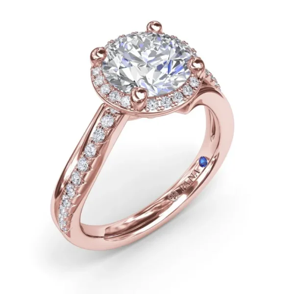 Sale Fana Two-Toned Halo Diamond Engagement Ring