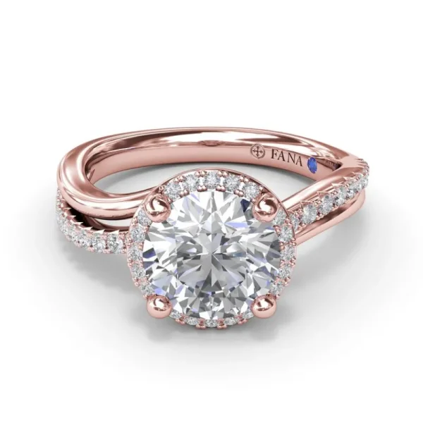 Sale Fana Two-Toned Halo Diamond Engagement Ring