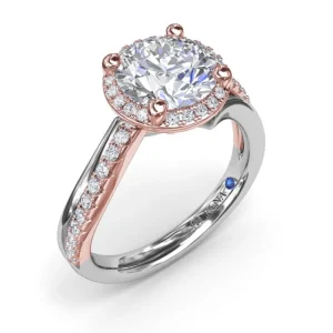 Sale Fana Two-Toned Halo Diamond Engagement Ring