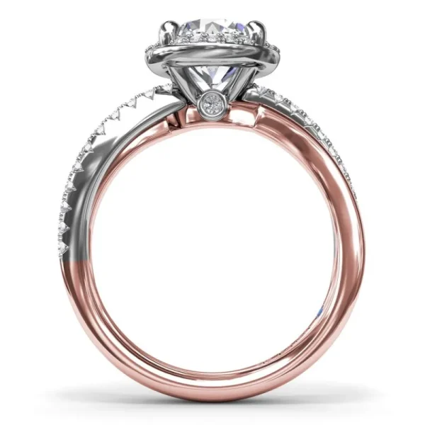 Sale Fana Two-Toned Halo Diamond Engagement Ring