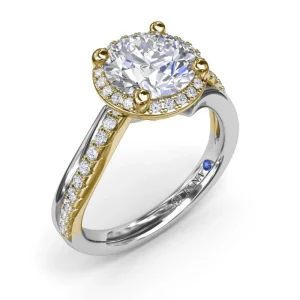 Sale Fana Two-Toned Halo Diamond Engagement Ring