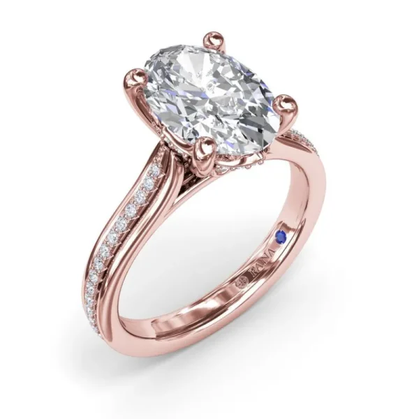 Sale Fana Two-Toned Triple Row Oval Diamond Engagement Ring