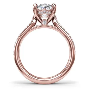 Sale Fana Two-Toned Triple Row Oval Diamond Engagement Ring