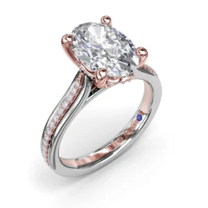 Sale Fana Two-Toned Triple Row Oval Diamond Engagement Ring