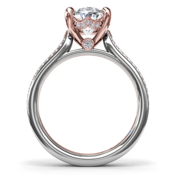 Sale Fana Two-Toned Triple Row Oval Diamond Engagement Ring