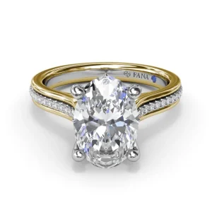 Sale Fana Two-Toned Triple Row Oval Diamond Engagement Ring